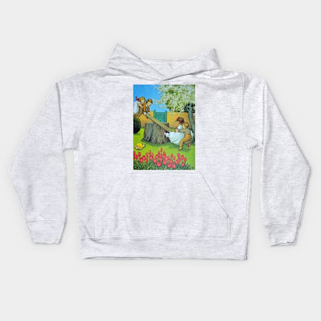 See Saw Margery Daw - Ida Rentoul Outhwaite Kids Hoodie by forgottenbeauty